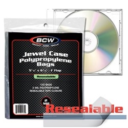 BCW Resealable  Jewel Case Bags