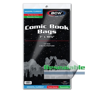 BCW Current/Modern Comic Bags - Thick Resealable