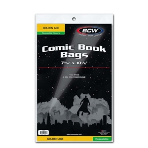 BCW Golden Comic Bags - Resealable