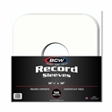 BCW 33 RPM Paper Record Sleeves - White With Hole
