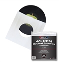 BCW 45 RPM Paper Record Sleeves with Poly - White