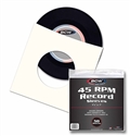 BCW 45 RPM Paper Record Sleeves - White With Hole