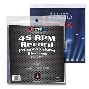 BCW 45 RPM Record Plastic Sleeves - 4mil