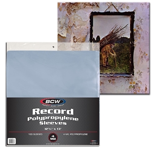 BCW 33 RPM Record Plastic Sleeves - 4mil